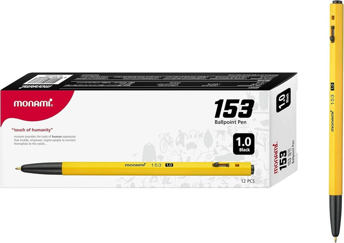 Amazon Pens Monami 153 Retractable Ballpoint Pen 1.0mm