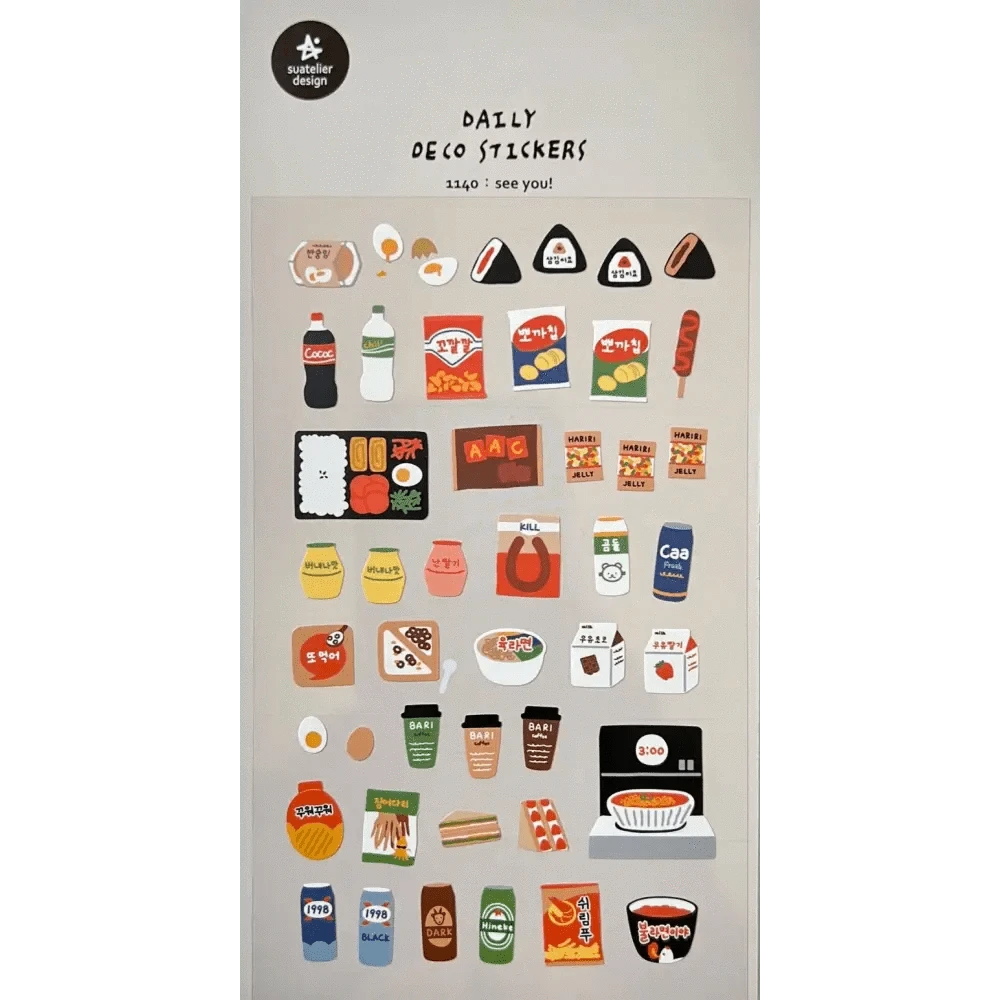 BCmini Decorative Stickers Korean Snack Time Stickers