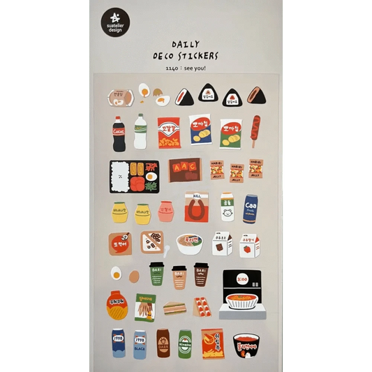 BCmini Decorative Stickers Korean Snack Time Stickers