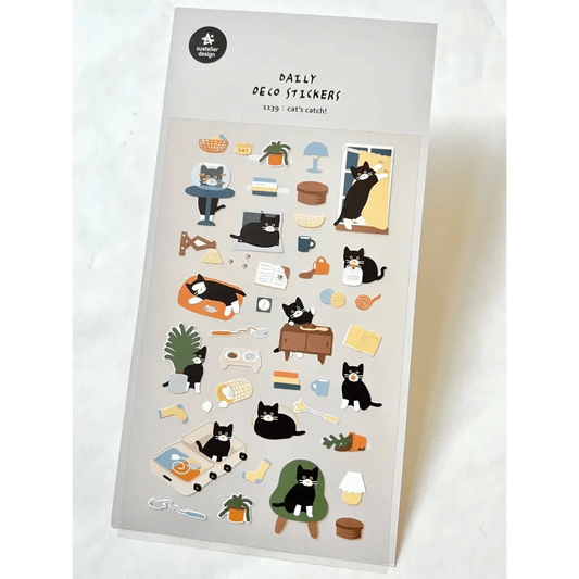 BCmini Sticker Sheet CATS CATCH DAY STICKERS