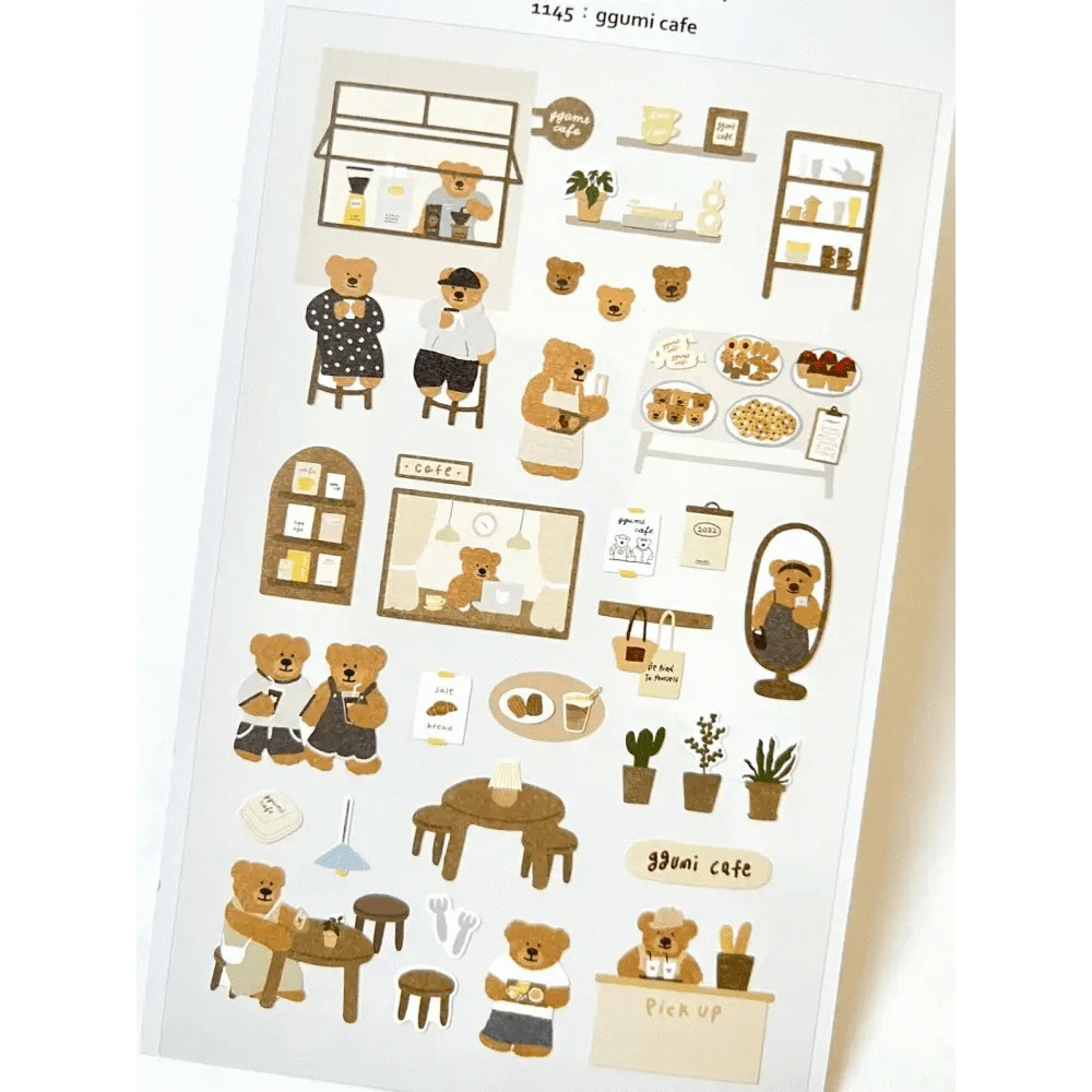 BCmini Sticker Sheet Ggumi Cafe Sticker Sheet - Suatelier Design
