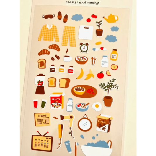 BCmini Sticker Sheet Good Morning Routine Sticker Sheet
