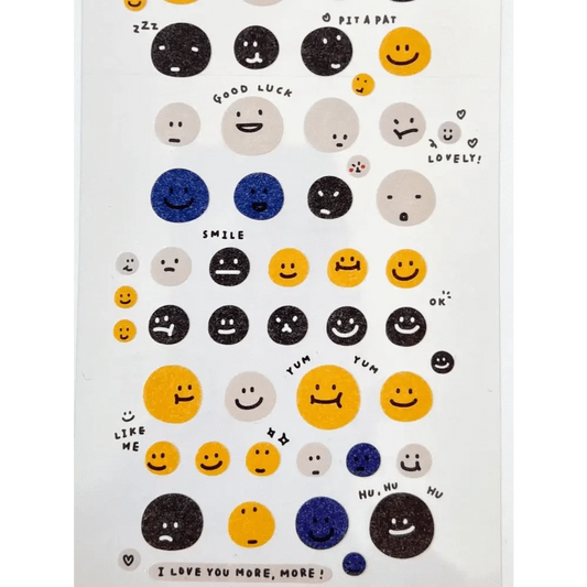 BCmini Sticker Sheet Smile "Hu Hu" Face Sticker Sheet