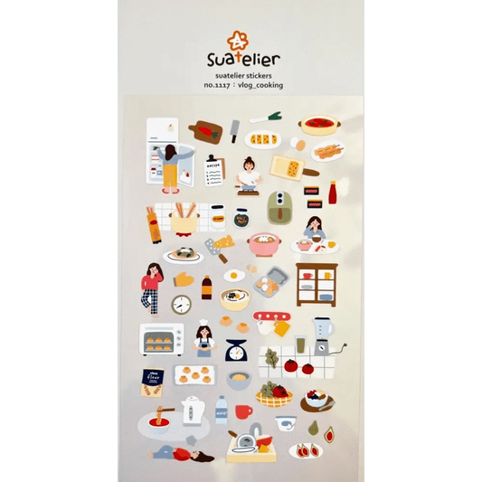 BCmini Sticker Sheet Vlog Cooking Sticker Sheet - Suatelier Design