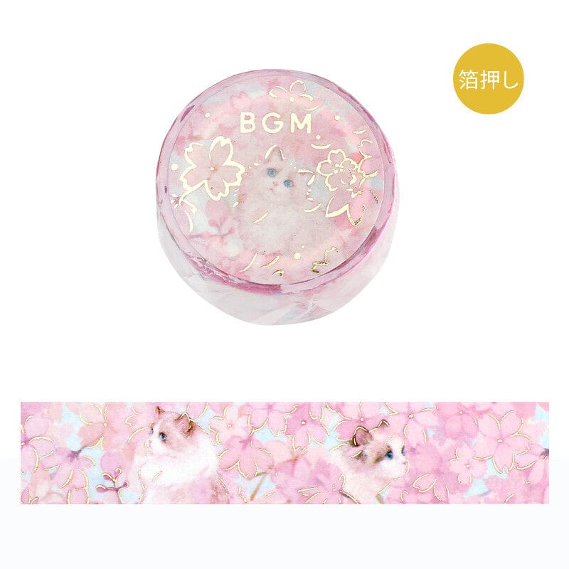 BGM INC. Washi Tape Flower and Cat * Blossom BGM Washi Tape - Cats