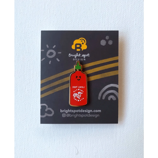Brightspot Design enamel pin Silly Sriracha Enamel Pin