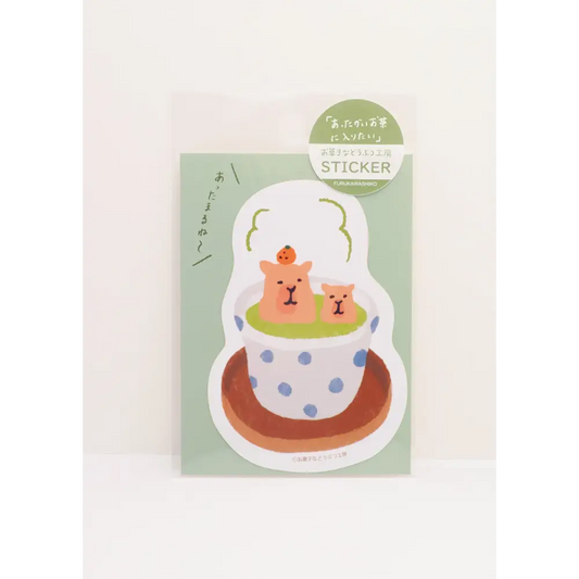FURUKAWASHIKO Decorative Stickers Capybara Tea Sticker