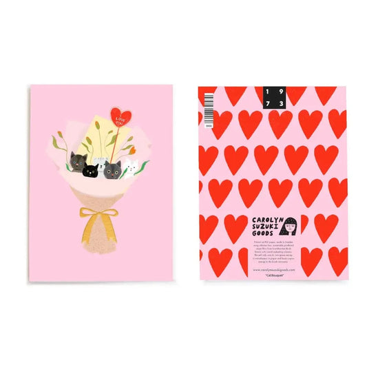 Carolyn Suzuki Greeting Cards CAT BOUQUET - Love Card