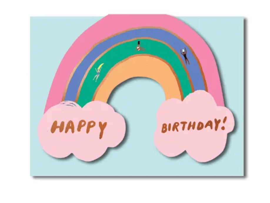 Carolyn Suzuki RAINBOW - Shaped Birthday Card