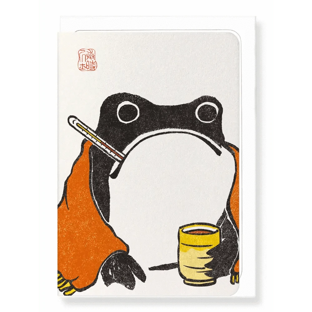 Ezen Trade Greeting Cards GET WELL SOON FROG: Japanese Greeting Card
