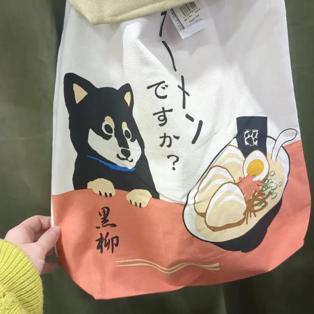 FRIENDSHILL Tote Bags Ramen Shiba Tote Bag