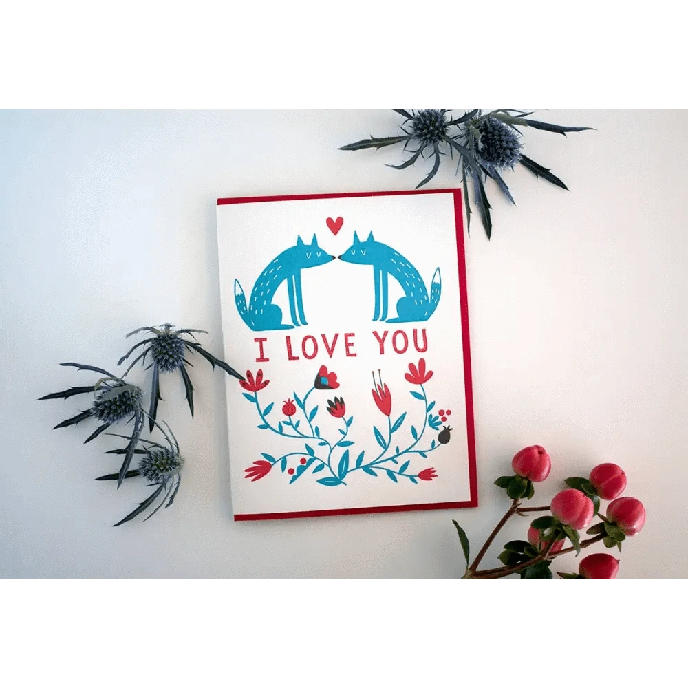 Fugu Fugu Press Greeting Cards I Love You Foxes Card