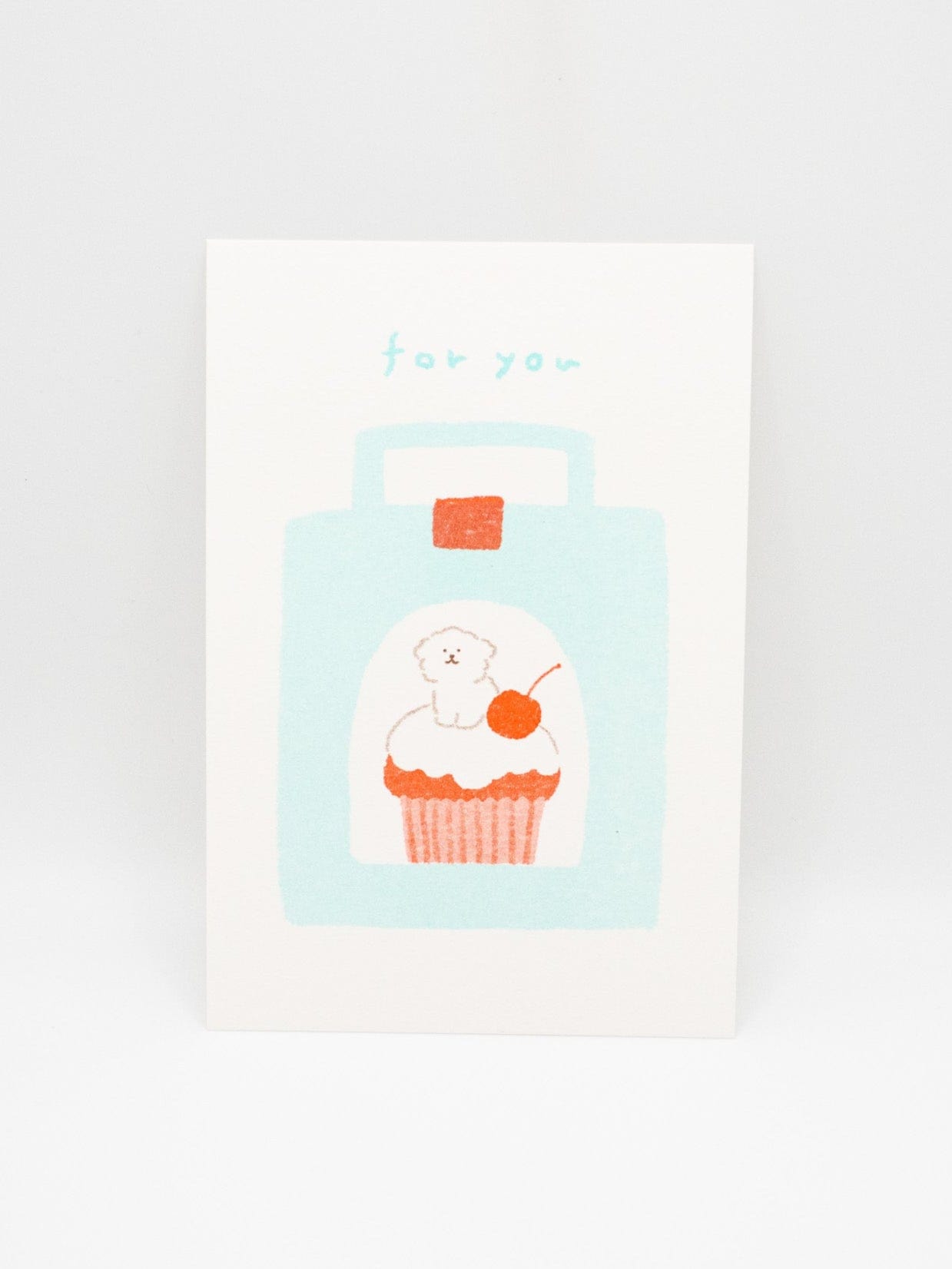 FURUKAWASHIKO Dog Cupcake Furukawa Shiko x Jam Retro Printed Postcard - Cream Animals Series