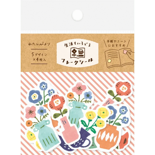 FURUKAWASHIKO Washi Stickers Vase Washi Flake Stickers