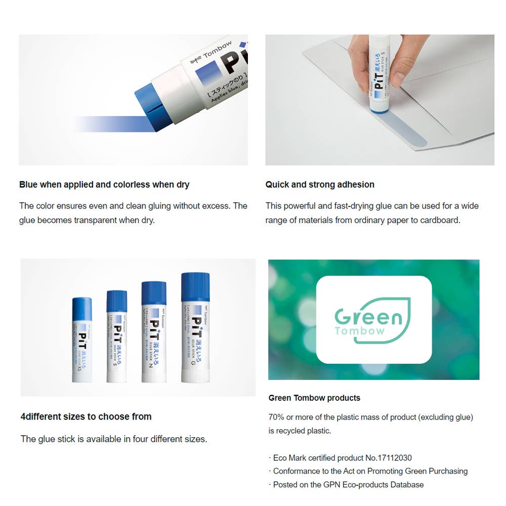 Hakubundo 【JAPANESE STATIONERY】TOMBOW PIT S STICK GLUE PACKED ITEM