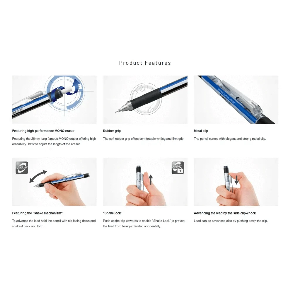 Hakubundo Mechanical Pencils TOMBOW MONO GRAPH MECHANINCAL PENCIL - GRIP MODEL