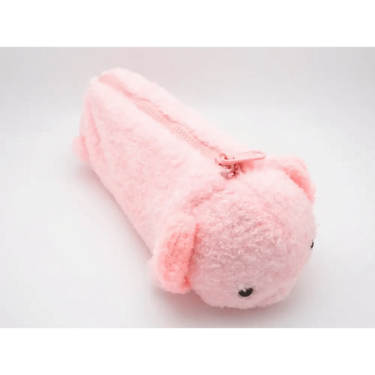 Hakubundo Pen & Pencil Cases Light Pink Axolotl Plush Pen Case Fluffy Fabric Pouch M