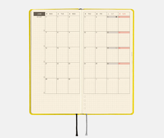 Hightide USA Planners PREORDER - Hobonichi Techo 2027 Weeks Colors: Canaria Yellow