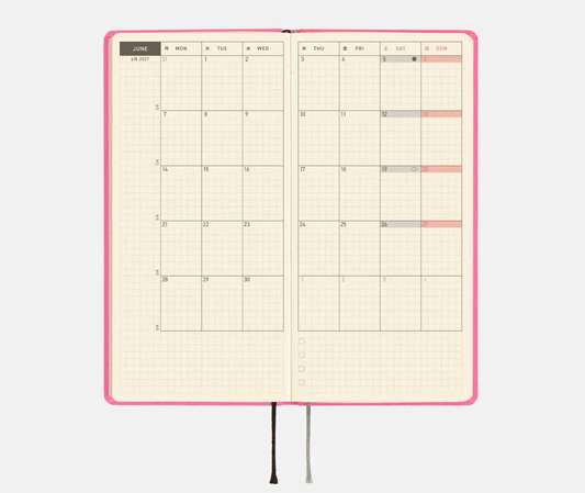 Hightide USA Planners PREORDER - Hobonichi Techo 2027 Weeks MEGA Colors: Pink Sapphire