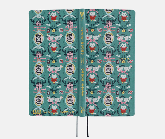 Hightide USA Planners PREORDER - Hobonichi Techo 2027 Weeks Yumi Kitagishi: White Cat Wallpaper
