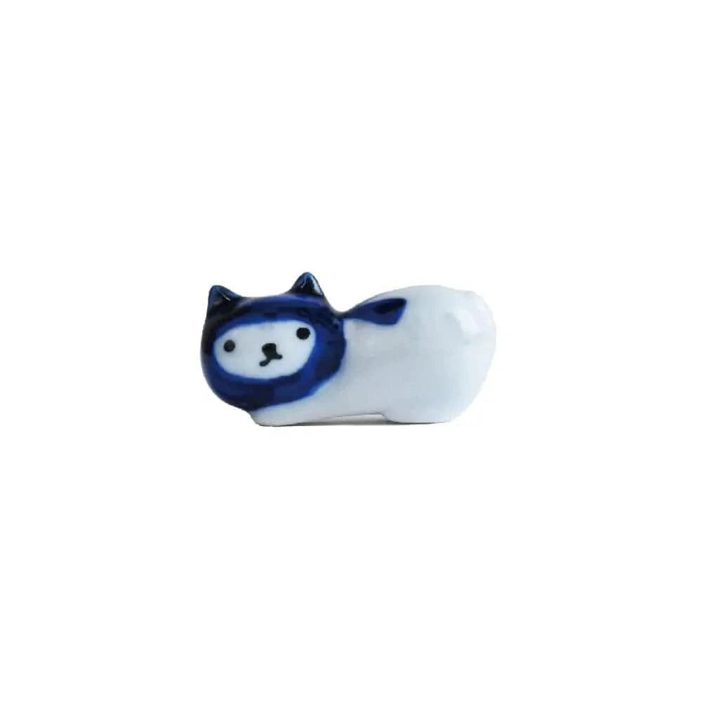 IPPINSHA CO.,LTD Chopsticks & Chopstick Rests KYU-JITSU Chopstick rest, blue ninja cat Ninja Cat Chopstick Rest