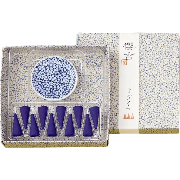 "Japacolle" Japan Collections Incense KOSAI - SAKURA Cone and Incense stand: YOZAKURA