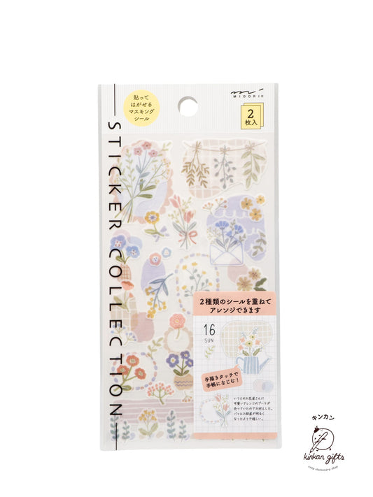 JPT Flower (2 sheet) Midori - Sticker Collection