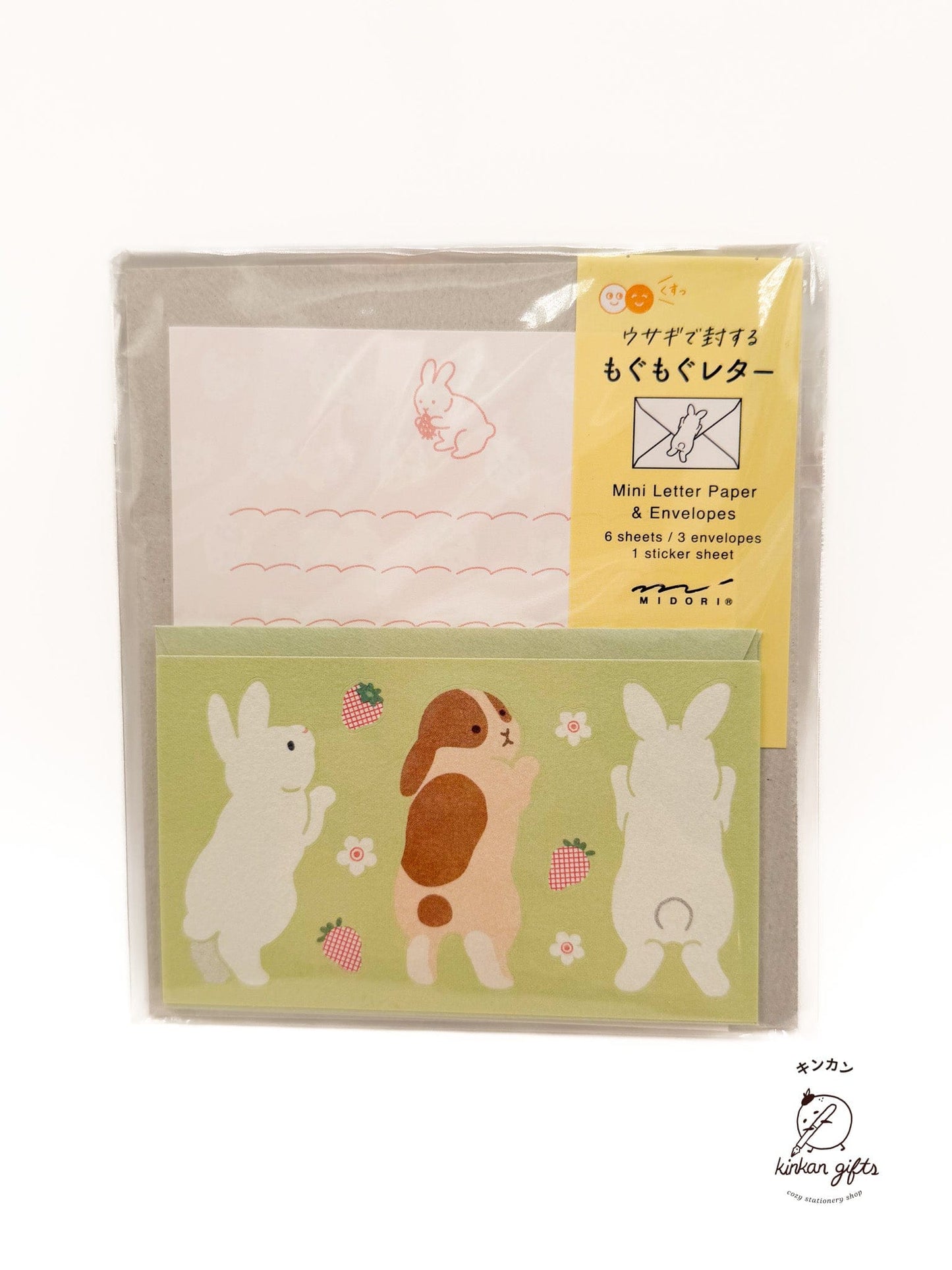 JPT Letter Sets Midori Mini Letter Set with Stickers - Hungry Rabbit