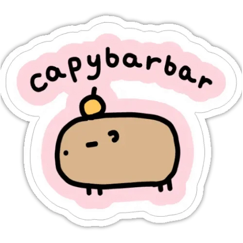Just Peachy Press Vinyl Stickers Capybarbar - Poorly Drawn Capybara 2" Vinyl Sticker