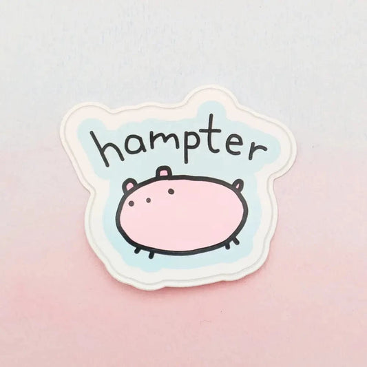 Just Peachy Press Vinyl Stickers Hampter - Poorly Drawn Hamster 2" Vinyl Sticker