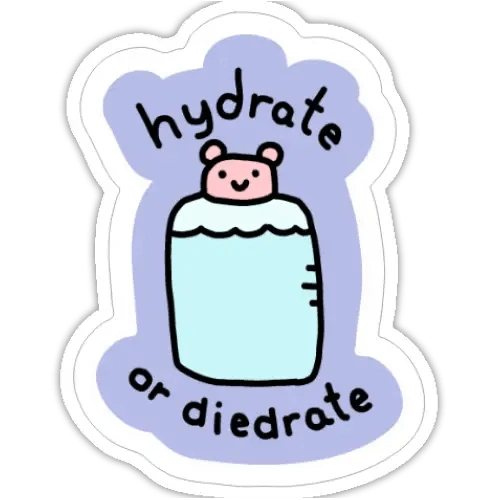 Just Peachy Press Vinyl Stickers Hydrate or Diedrate- 2" Vinyl Sticker