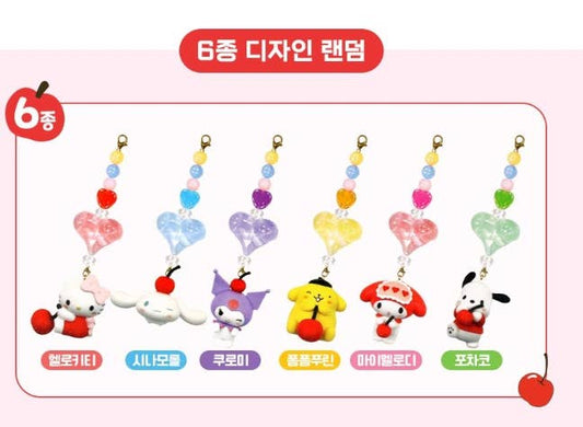 K-Wonderland Restock! Sanrio Cherry Heart Cup Figure Keyring – Blind Box
