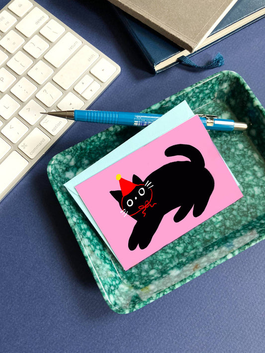 Karen Schipper Party Cat – Cat Mini Note Card with Envelope