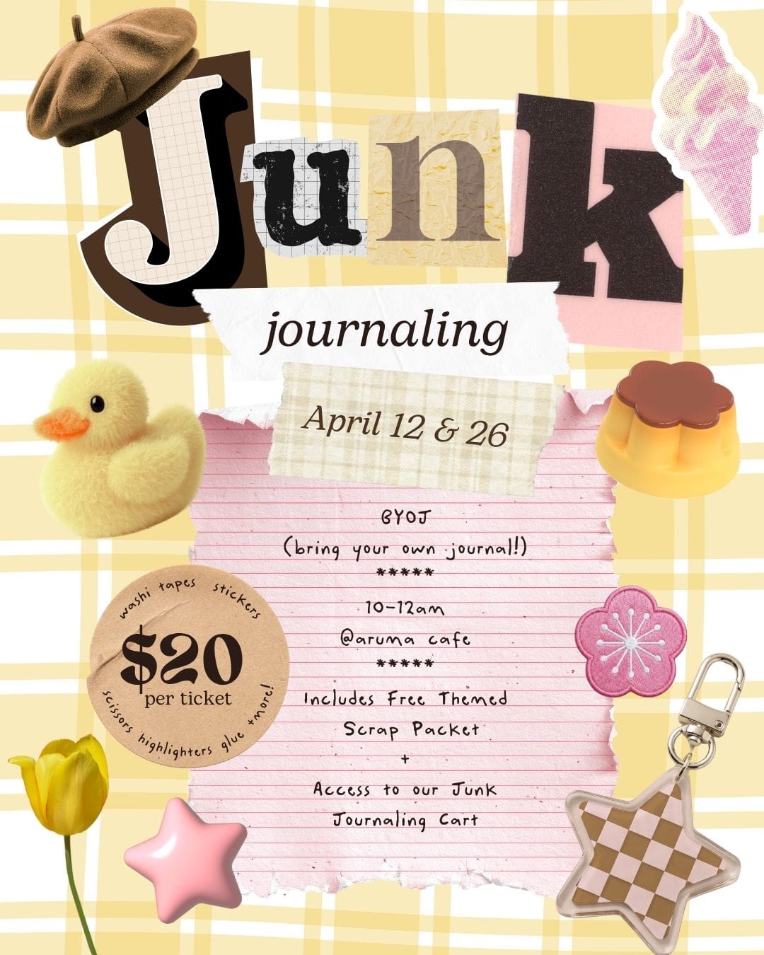Kinkan Gifts Ticket Junk Journaling Class -April 26