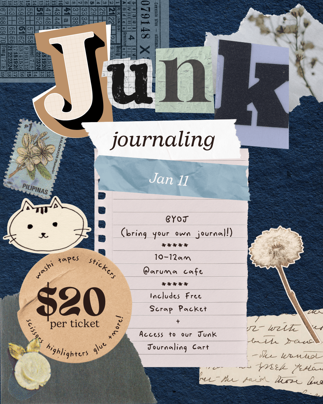 Kinkan Gifts Ticket Junk Journaling Class - Jan 11