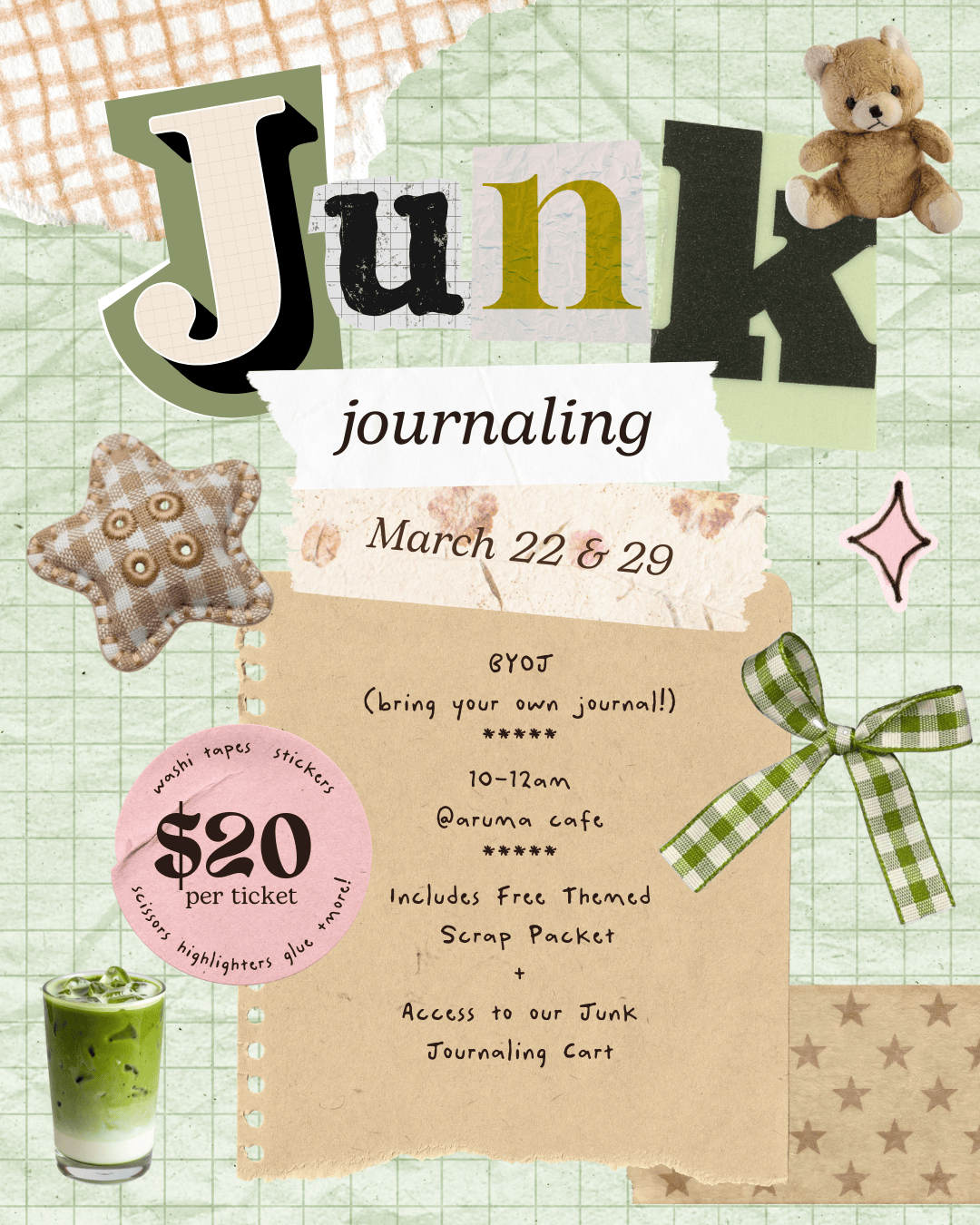 Kinkan Gifts Ticket Junk Journaling Class - March 22