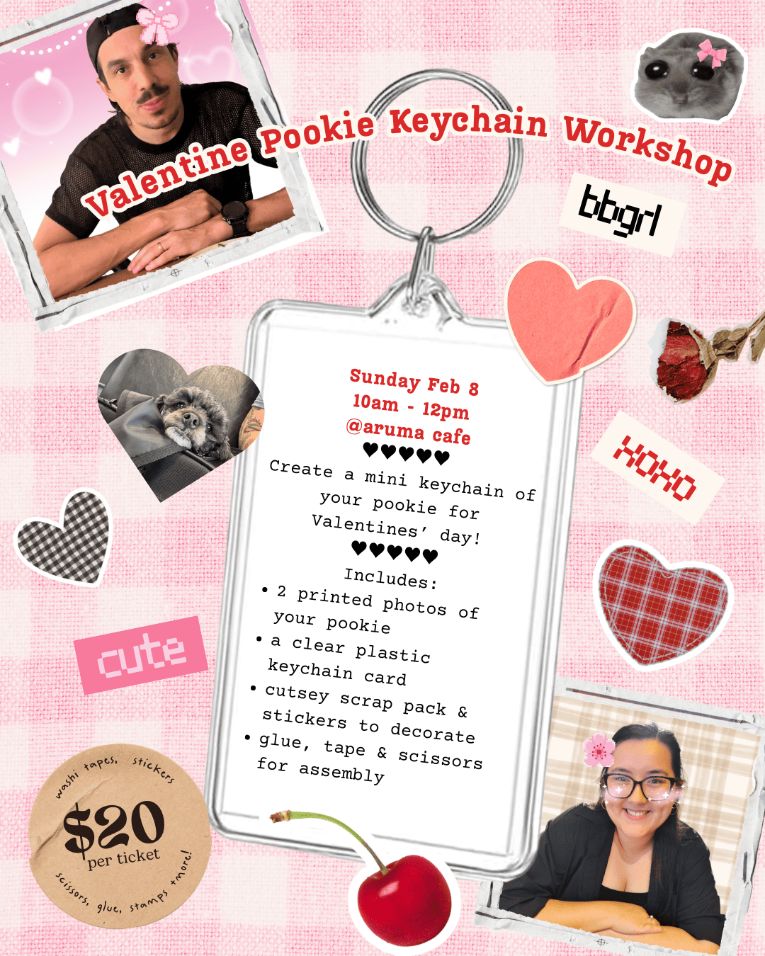 Kinkan Gifts Ticket Valentine Pookie Keychain Workshop - Feb 8