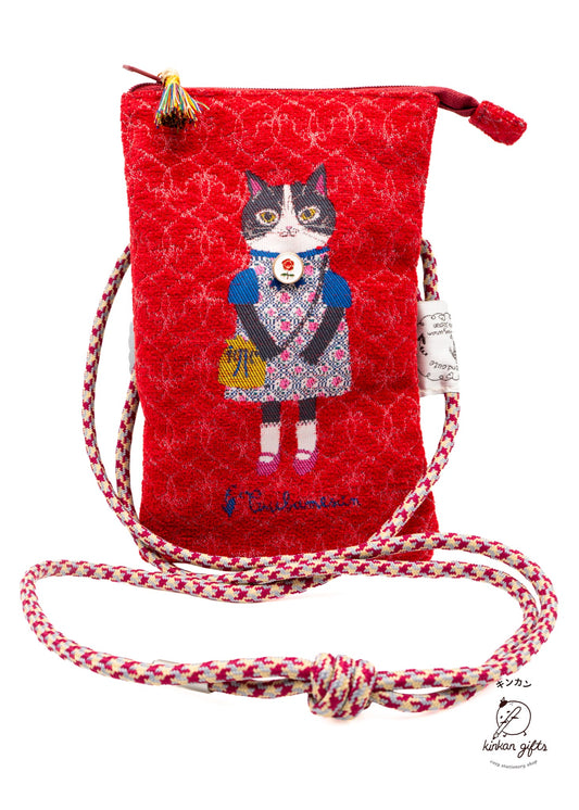 Kusuguru Japan Co., Ltd. Decorative Stickers Red Kusuguru Japan - Matilda Cat Small Crossbody Bag