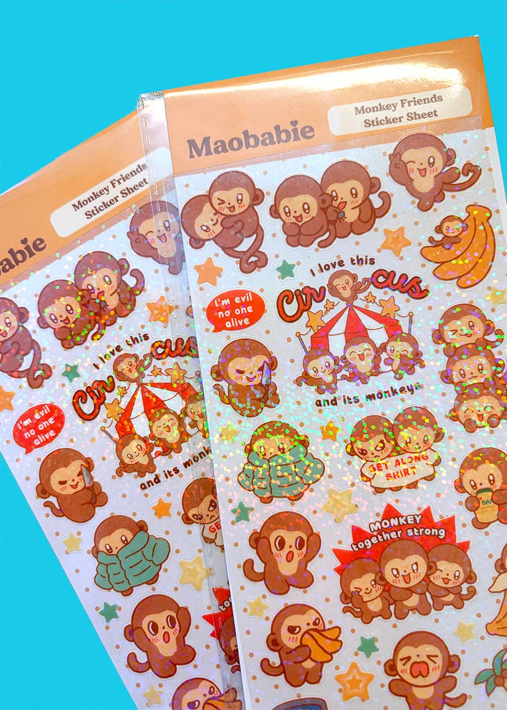 Maobabie Sticker Sheet - Monkey Friends