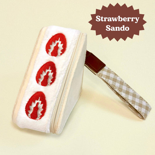 Maobabie Strawberry Sando Sandwich Wristlet Pouch
