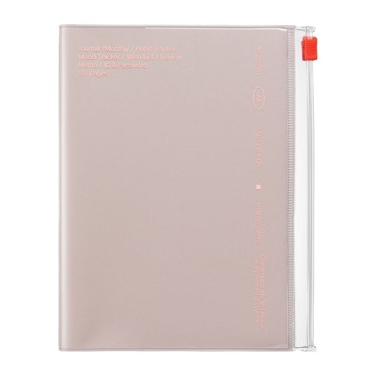 MARK'S Inc. Beige Undated 2 days per page Clear Slid Zipper