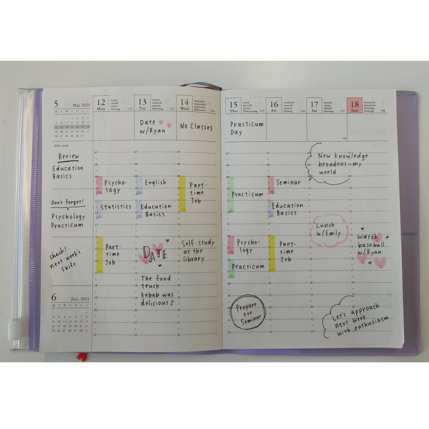 MARK'S Inc. Mountain Blue Weekly Vertical Planner 2026-16months A5 Mountain