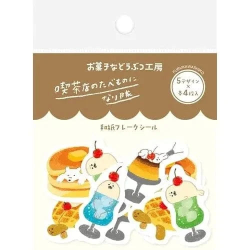 MDS Co.,Ltd. Decorative Stickers Coffee Shop Washi flake Stickers - Animal Sweets Shop Series