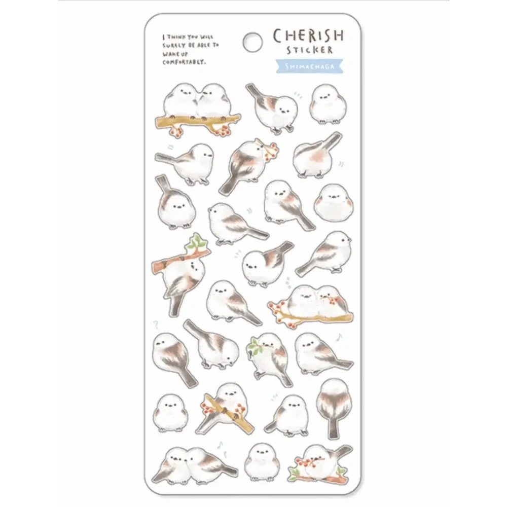 MIND WAVE Sticker Sheet Snow Bird Stickers - Shimaenaga