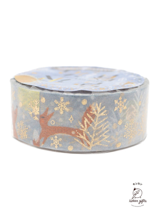 neowing corporation Washi Tape Snow Crossing SEAL-DO Kenji Miyazawa Washi Tape - Gentoukan Cat Hologram Foil