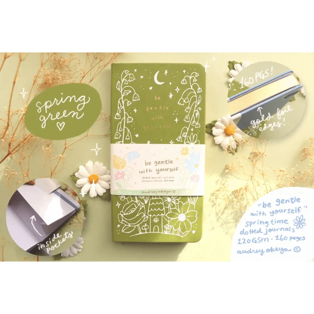 Okeya Stationery Co. Journals "Be Gentle with Yourself" Light Green Small Journal