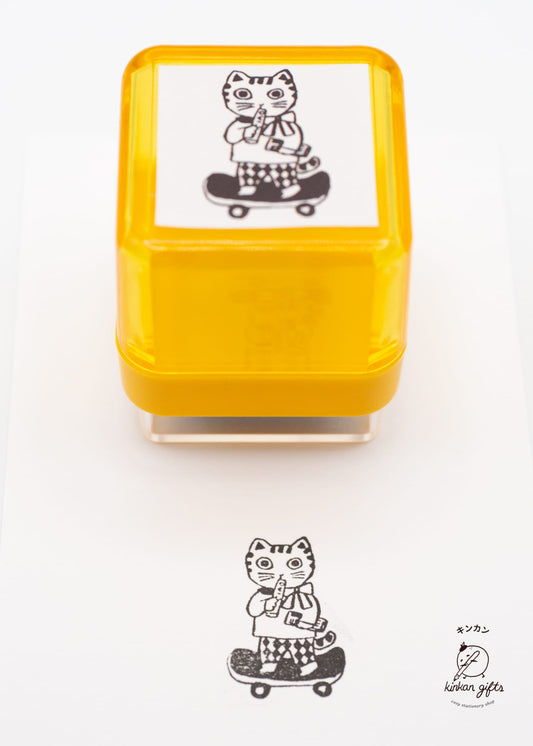 SANBY CO.,LTD. Outgoing Cat Sanby x Yumi Kitagishi Self-inking Stamp