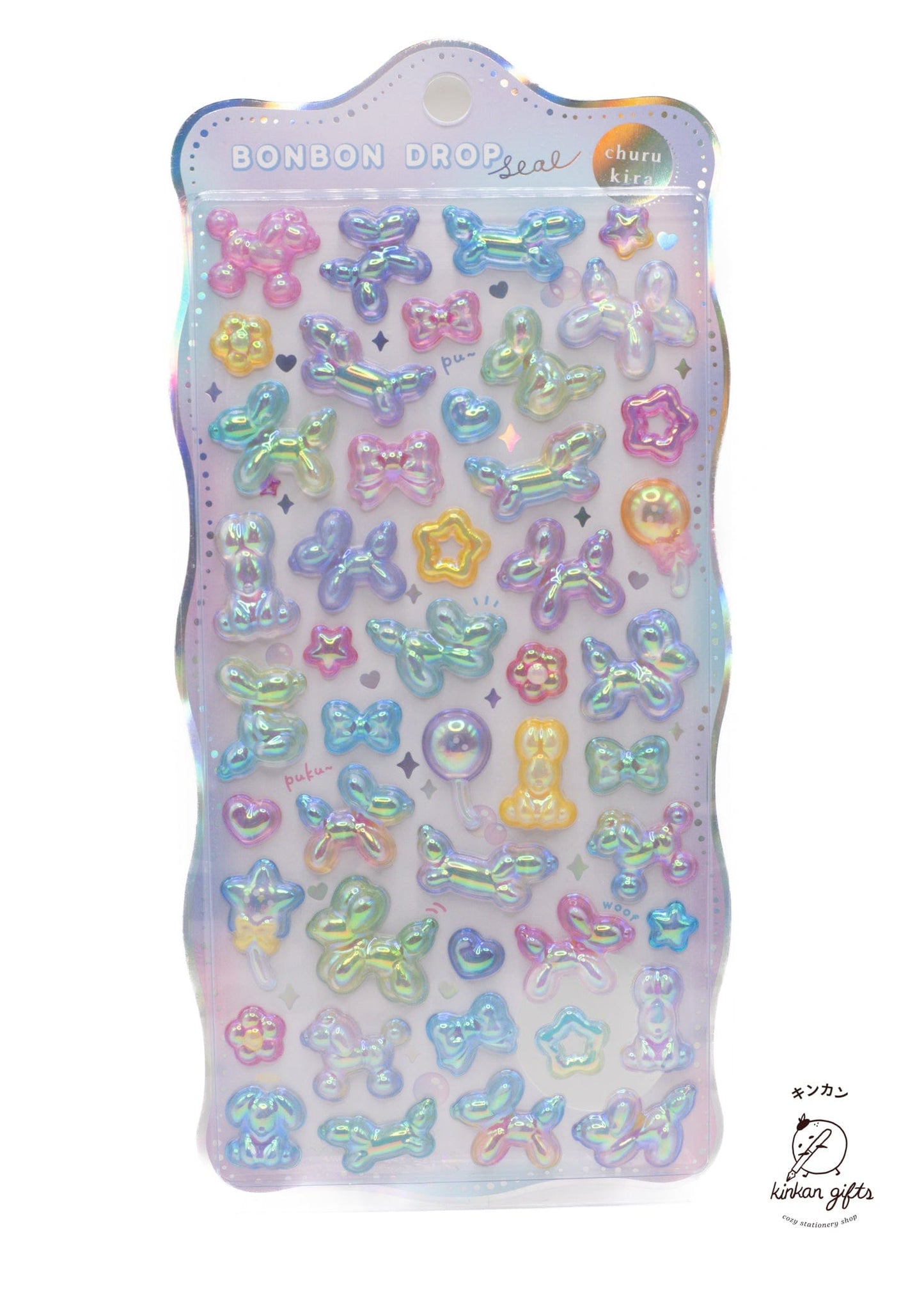 Spoon Inc. Decorative Stickers balloon dogs BonBon Drop Stickers - Aurora