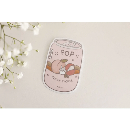 Sundrop Studios Vinyl Stickers Totoro Soda Pop- Peach Lychee Sticker