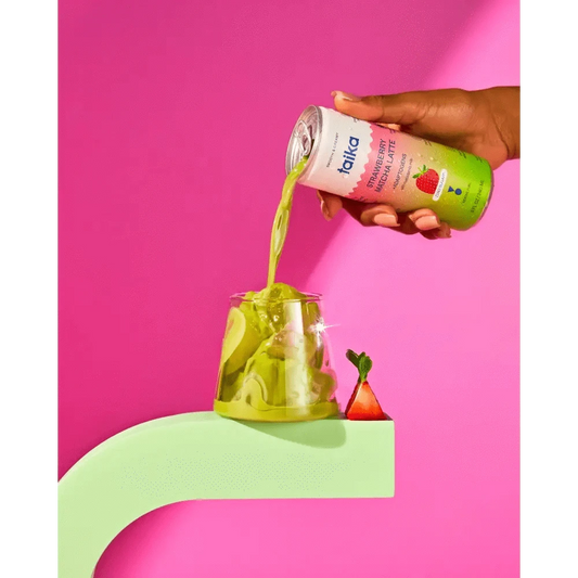 Taika Beverages Strawberry Matcha Latte with Adaptogens